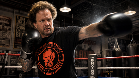 Boxing Gym Logo T‑Shirt — Retro Boxing & Kickboxing Tee