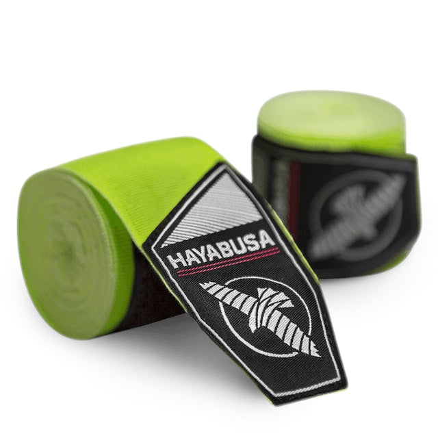 Hayabusa Mayweather Hand Wraps - 180 Inch Stretch Fabric For Boxing & MMA (White/Gold)